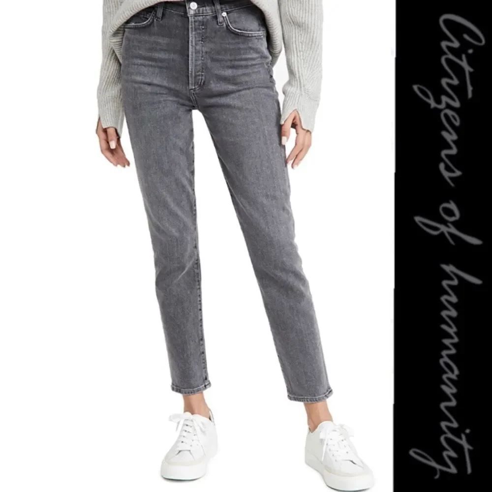Citizens of Humanity Gray Distressed Ankle Jeans